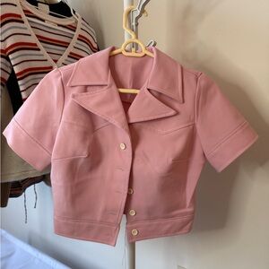 Vintage Sears Pink Short Sleeve Button-Up Jacket